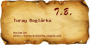Turay Boglárka névjegykártya